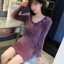 [PINK LITCHI]여성 가을 겨울 니트 롱 원피스 슬림핏 원피스 TSfei905ZZS9