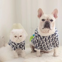 [애견명품니트스웨터] 강아지옷명품 니트 스웨터 가디건 두꺼운 반려동물 코트, 블루