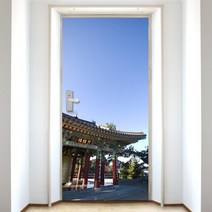 바보사랑 현관문시트지 한국명소 겨울 강원도 휴휴암 03.수풀, 베이지우드목
