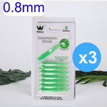 치면착색제 교정용왁스 치과용 고리 유아 아기치실 0.6mm-1.2mm 잇몸 치간 치아 스틱 브러시 치아 청소 이쑤시개 치간 브러시 치과 도구 사이 구강 관리, 0.8 글렌 3박스, 1개, 1개