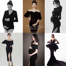 주수 원피스 만삭 사진 셀프촬영