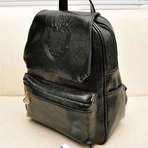 여성 고급 인조가죽 백팩 왕관디자인 블랙백팩