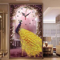 푸아이 3D 보석 십자수 황금 공작 시계+행운십자수(30x30) 사칭업체주의 판매자 푸아이 꼭 확인후 주문 PW528, 1세트, 60x40cm