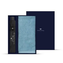 송월타월 타월우산 SW콤보세트 02, 1개, 검정우산+연자주수건