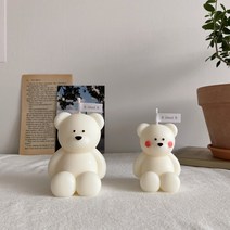 곰돌이캔들 곰오브제 소이캔들 답례품, 수선화, 큰곰(130g), 1개