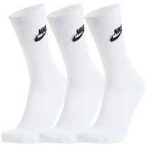 나이키 [정품] 스포츠웨어 에브리데이 에센셜 크루 삭스 3팩 (DX5025-100), DX5025-100:24(M)