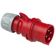 PCE 산업용 플러그 32A 4P 6h 380V IP44 샤크 레드 024-6, 150mm, 1개