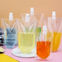 비닐백 음료 보관 스 파우 트 치 200ml 생과일 투명 스탠딩지퍼백 용기 쥬스 캡 치어팩, 단품