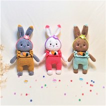 손뜨개 깡총 깡총 아기토끼인형(DIY)/애착인형 토끼인형 코바늘인형 수제인형 아기용품 출산선물, 튜울립에티모레드코바늘4/0호, (B)고급크라프트상자(분리형), 바비 (진베이지)