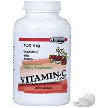 Landau 어린이용 100mg 씹을 수 있는 비타민 C 캔디 amp 성인 – 아세로라와 함께 복용하기 쉬운 비타민 C 보충제 – 코셔 앰프 made in the usa – 맛, 250카운트(1팩)