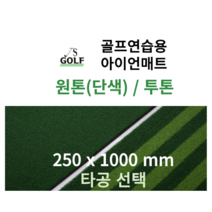 진성디앤지 아이언매트 250x1000mm 곡모 원톤/투톤 타석매트 골프연습용 인조잔디 골프매트 골프용품, 투톤아이언250x1000(추가), 타공 O