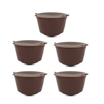 커피필터 핸드드립 여과지네스프레소 1/2/3PCS 커피 캡슐 nestle dolce gusto 재사용 가능한 필터 리필 카, 04 5PCS brown