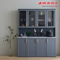 라자가구 위드 고메 1600 주방수납장 세트 그릇장형 nk009, 색상:화이트+오크