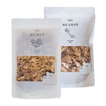 더하다 볶은 생강도라지차 SET 깨끗이 세척하고 증숙하여 볶아낸 생강 200g 도라지 200g 세트 국산 국내산 침출차, 볶은 생강 200g + 볶은 도라지 200g
