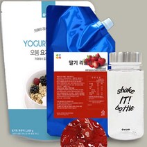 오붐 딸기리플잼1kg+요거트파우더 오리지널1kg+보틀(500ml), 1개