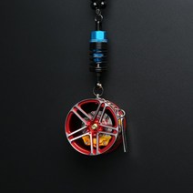 자동차 걸이형 장식품 팬시 BBS 휠 브레이크 엘보링 TE37 바퀴 고급 차량장식 HELLAFLUSH 1698147457, 레드 _엘로 캘리퍼 _블루 엘보링