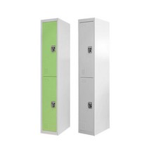 2단 락커 사무용 철제 캐비넷 옷장 사물함 2인용, bisori 그레이 (YWD8012-GR)