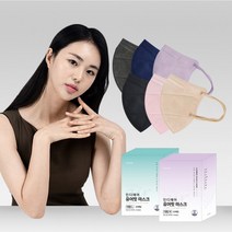 인디에어 유어핏 패션 새부리형 컬러 마스크 대형 M 6가지 색상 스타일, 그레이, 200매