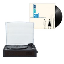레코드 플레이어 테크니카 블루투스 디오 레트로 소품 dh 빈티지 lp LP 뉴트로 오디오 인테리어 가정용 스피커, 순수한 검은 색 + 라라랜드