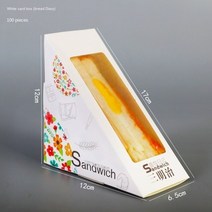샌드위치박스 베이킹포장 버거박스 100pcs 샌드위치 상자 삼각형 가방 포장 용기 4, 001