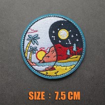 풀자수 벨크로 패치 아웃도어 풍경 등산 캠핑 트랙킹 밸크로 자수 와펜, AA