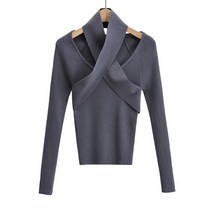 초커 가슴트임 크롭 스퀘어넥 어깨트임 오프숄더 니트 루즈핏 앙고라 여성 퍼프니트 홀가먼트 핑크