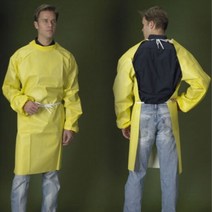 노랑 긴소매 소매형 내화학앞치마 산업용앞치마 작업용앞치마 화학물질 안전앞치마, 단품