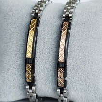 주하트 써지컬스틸 고급 메탈 시계줄 체크 체인 팔찌