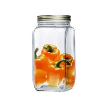 사각 밀폐 과일청 보관 유리병 3호 1600ml 1P 벌크 반찬 장아찌 절임 소스 과일청 밀폐 유리용기, 본품