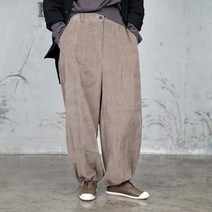 벅시루 여성 스트링 골덴 벌룬 오버핏 배기