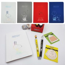 스누피 홀로그램 다이어리 만년형 먼슬리 노트 일기장, 화이트