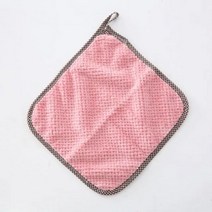 흡수성 극세사 주방 접시 걸이식 수건 손 수세미 패드 청소 천 세척, Pink 1pc