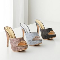 미미코코 / 국산 오픈토 빤짝이 여성 뮬 슬리퍼 킬힐 스틸레토 12