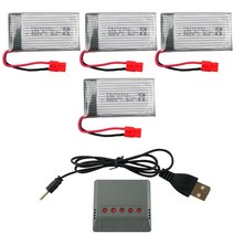 SYMA X5HW X5HC 드론부품 드론배터리, 32.(X5HW) 500mah4개+5in1충전, 1개