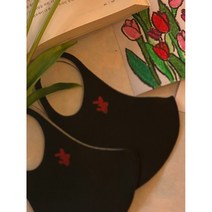 [2+1]익투스 easy to breath 천연닥나무 100% 빨간물고기마스크 검정색 성인용 (S M L XL) 사이즈, [2+1]빨간물고기마스크, S -소