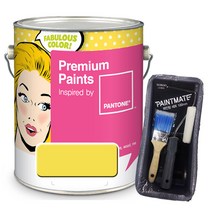 노루페인트 팬톤 수성 멀티 페인트 방문 가구 목재 철재 1L 계란광 간단세트, Illuminating(13-0647)