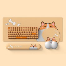 스포트라이트 웰시코기 마우스패드 키보드팜레스트 장패드 합본 데스크탑 3in1 세트, 컨텐츠 참조