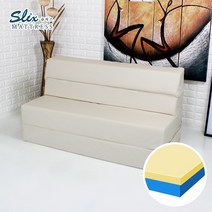 슬릭스 4단 접이식매트리스 퀸 쇼파베드, 레자아이보리