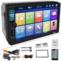 AHOUDY 7 인치 휴대용 카플레이 멀티미디어 내장 2 딘 오디오 스테레오 스크린 MP5 블루투스 FM, 01 Multiple set1