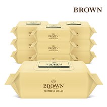 브라운물티슈 프리미엄 카키 아기 물티슈 70매 캡형 10팩