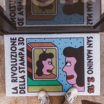일러스트 현관코일매트 베란다코일매트, 120x80(cm), 미러라이트