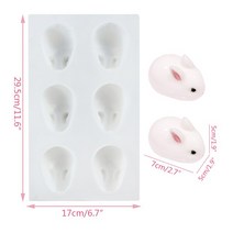 검은 토끼 띠 향초 임계년 송년회 선물6홀 귀여운 토끼 실리콘 몰드 초콜릿 캔디 베이킹 퐁당 케이크 장식, 02 B02
