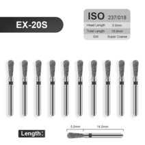 세신드릴 JINGT 다이아몬드 버 고속 핸드피스 에머리 고경도 네일 1.6mm 박스당 10 개, 4.EX-20S