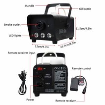 스모그 포그 머신 발생기 원격 제어 3W RGB LED 다채로운 주변 조명 400W 안개 연기 기계 바 디스코 DJ 파, 01 110V_01 EU 플러그