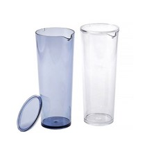 일리 업소용 카페 물피쳐 투명 물병, 심플원형물병, 1리터-블루