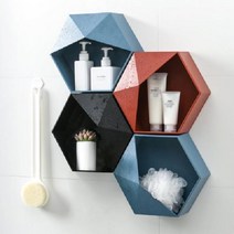 [우리들의 블루스 협찬] 득템상회 부착식 육각 벽걸이 선반, 블랙