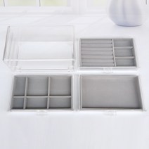 아크릴진열장 신발 피규어 진열장 진열대 아크릴 보석 상자 3 서랍 벨벳 정리 귀걸이 반지 목걸이 팔찌 디스플레이 케이스 여성을 위한 선물