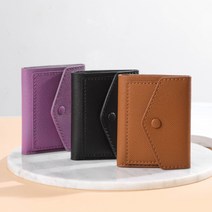 소가죽 DIY 키트 - 트라이폴드 반지갑, 블랙