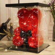 결혼기념일 1주년 선물 곰돌이꽃 장미 곰돌이 a04, 단일사이즈, 40cm 베어 베일 크라운 모델