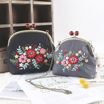 자수의온도 프랑스자수 DIY 크로스백 만들기 - 엔틱플라워, 아이보리 (L)